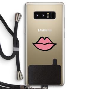 CaseCompany Kusje: Samsung Galaxy Note 8 Transparant Hoesje met koord