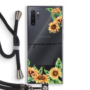 CaseCompany Zonnebloemen: Samsung Galaxy Note 10 Plus Transparant Hoesje met koord