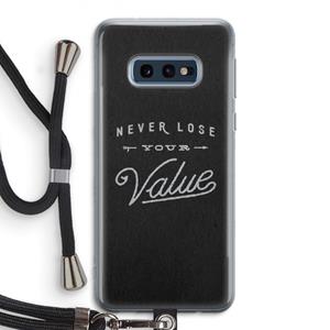 CaseCompany Never lose your value: Samsung Galaxy S10e Transparant Hoesje met koord