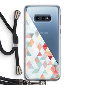 CaseCompany Gekleurde driehoekjes pastel: Samsung Galaxy S10e Transparant Hoesje met koord