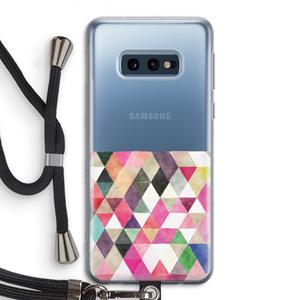 CaseCompany Gekleurde driehoekjes: Samsung Galaxy S10e Transparant Hoesje met koord