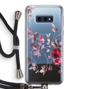 CaseCompany Mooie bloemen: Samsung Galaxy S10e Transparant Hoesje met koord