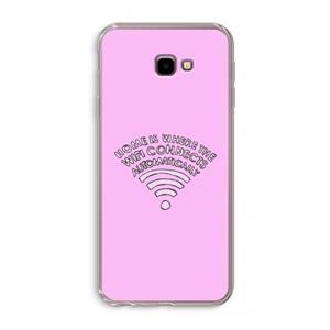 CaseCompany Home Is Where The Wifi Is: Samsung Galaxy J4 Plus Transparant Hoesje