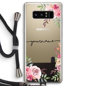 CaseCompany Rozen: Samsung Galaxy Note 8 Transparant Hoesje met koord