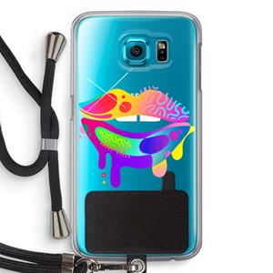 CaseCompany Lip Palette: Samsung Galaxy S6 Transparant Hoesje met koord