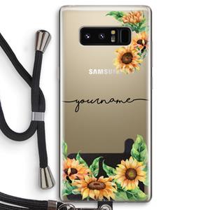 CaseCompany Zonnebloemen: Samsung Galaxy Note 8 Transparant Hoesje met koord