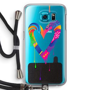 CaseCompany Melts My Heart: Samsung Galaxy S6 Transparant Hoesje met koord