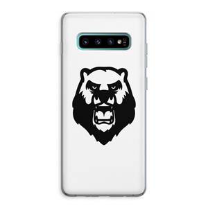 CaseCompany Angry Bear (white): Samsung Galaxy S10 Plus Transparant Hoesje