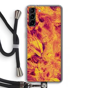 CaseCompany Eternal Fire: Samsung Galaxy S21 Plus Transparant Hoesje met koord