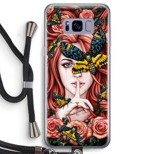 CaseCompany Lady Moth: Samsung Galaxy S8 Transparant Hoesje met koord