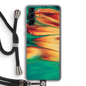 CaseCompany Green Inferno: Samsung Galaxy S21 Plus Transparant Hoesje met koord