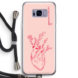 CaseCompany Blooming Heart: Samsung Galaxy S8 Transparant Hoesje met koord