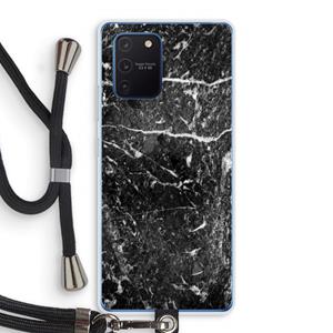 CaseCompany Zwart marmer: Samsung Galaxy Note 10 Lite Transparant Hoesje met koord