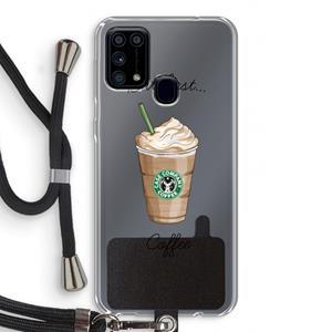 CaseCompany But first coffee: Samsung Galaxy M31 Transparant Hoesje met koord