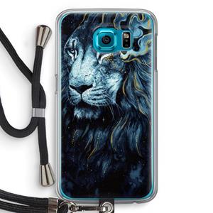 CaseCompany Darkness Lion: Samsung Galaxy S6 Transparant Hoesje met koord