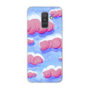 CaseCompany Roze wolken met vogels: Samsung Galaxy A6 Plus (2018) Transparant Hoesje