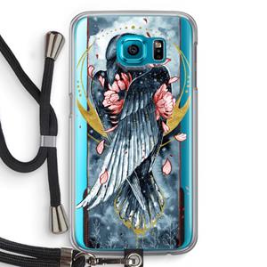 CaseCompany Golden Raven: Samsung Galaxy S6 Transparant Hoesje met koord