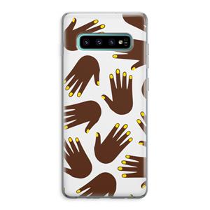 CaseCompany Hands dark: Samsung Galaxy S10 Plus Transparant Hoesje
