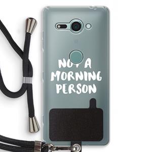 CaseCompany Morning person: Sony Xperia XZ2 Compact Transparant Hoesje met koord