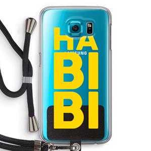 CaseCompany Habibi Blue: Samsung Galaxy S6 Transparant Hoesje met koord