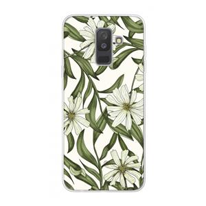 CaseCompany Wit bloemenpatroon: Samsung Galaxy A6 Plus (2018) Transparant Hoesje