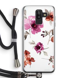 CaseCompany Geschilderde bloemen: Samsung Galaxy J8 (2018) Transparant Hoesje met koord