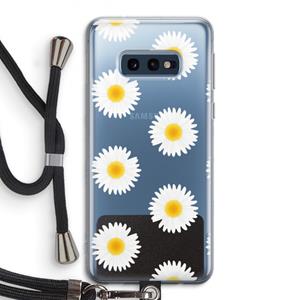 CaseCompany Margrietjes: Samsung Galaxy S10e Transparant Hoesje met koord