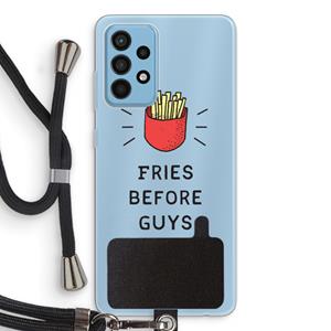 CaseCompany Fries before guys: Samsung Galaxy A52 Transparant Hoesje met koord