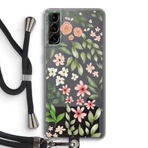 CaseCompany Botanical sweet flower heaven: Samsung Galaxy S21 Plus Transparant Hoesje met koord