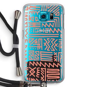 CaseCompany Marrakech Pink: Samsung Galaxy S6 Transparant Hoesje met koord