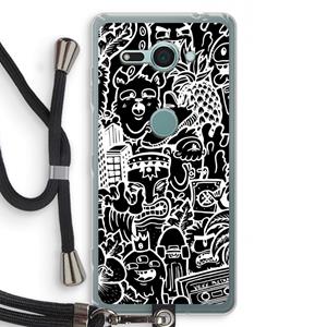 CaseCompany Vexx Black Mixtape: Sony Xperia XZ2 Compact Transparant Hoesje met koord