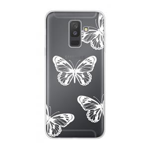 CaseCompany White butterfly: Samsung Galaxy A6 Plus (2018) Transparant Hoesje