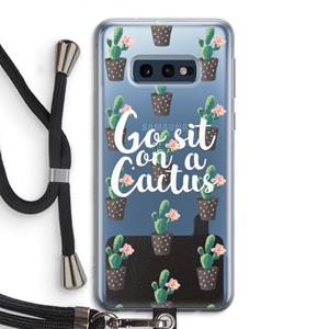 CaseCompany Cactus quote: Samsung Galaxy S10e Transparant Hoesje met koord