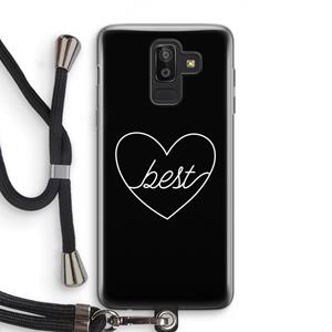CaseCompany Best heart black: Samsung Galaxy J8 (2018) Transparant Hoesje met koord