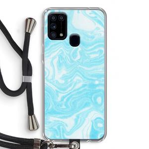 CaseCompany Waterverf blauw: Samsung Galaxy M31 Transparant Hoesje met koord