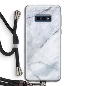 CaseCompany Witte marmer: Samsung Galaxy S10e Transparant Hoesje met koord