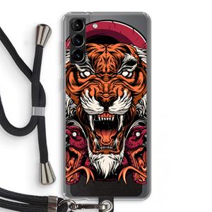 CaseCompany Tiger and Rattlesnakes: Samsung Galaxy S21 Plus Transparant Hoesje met koord