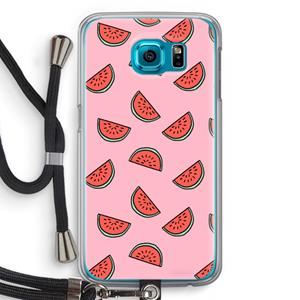 CaseCompany Watermeloen: Samsung Galaxy S6 Transparant Hoesje met koord
