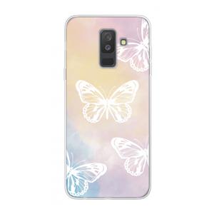 CaseCompany White butterfly: Samsung Galaxy A6 Plus (2018) Transparant Hoesje