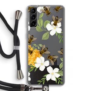 CaseCompany No flowers without bees: Samsung Galaxy S21 Plus Transparant Hoesje met koord