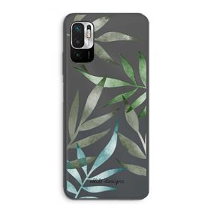 Tropical watercolor leaves: Xiaomi Redmi Note 10 5G Transparant Hoesje