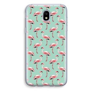 CaseCompany Flamingoprint groen: Samsung Galaxy J5 (2017) Transparant Hoesje
