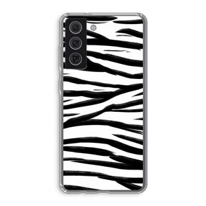 CaseCompany Zebra pattern: Samsung Galaxy S21 FE Transparant Hoesje