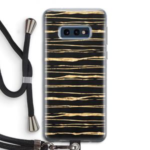 CaseCompany Gouden strepen: Samsung Galaxy S10e Transparant Hoesje met koord