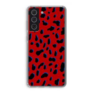CaseCompany Red Leopard: Samsung Galaxy S21 FE Transparant Hoesje
