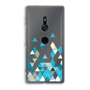 CaseCompany Gekleurde driehoekjes blauw: Sony Xperia XZ2 Transparant Hoesje