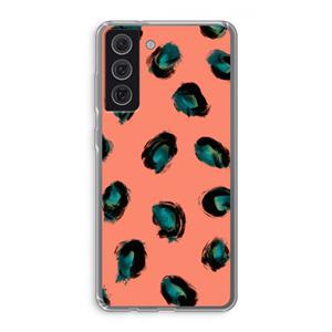 CaseCompany Pink Cheetah: Samsung Galaxy S21 FE Transparant Hoesje