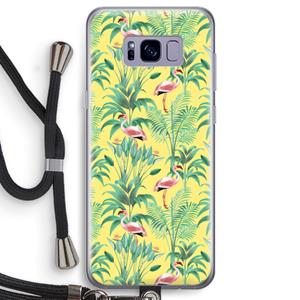 CaseCompany Flamingo party: Samsung Galaxy S8 Transparant Hoesje met koord
