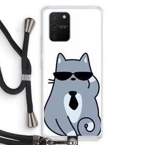 CaseCompany Cool cat: Samsung Galaxy S10 Lite Transparant Hoesje met koord