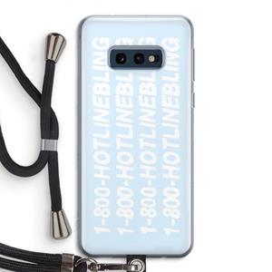 CaseCompany Hotline bling blue: Samsung Galaxy S10e Transparant Hoesje met koord